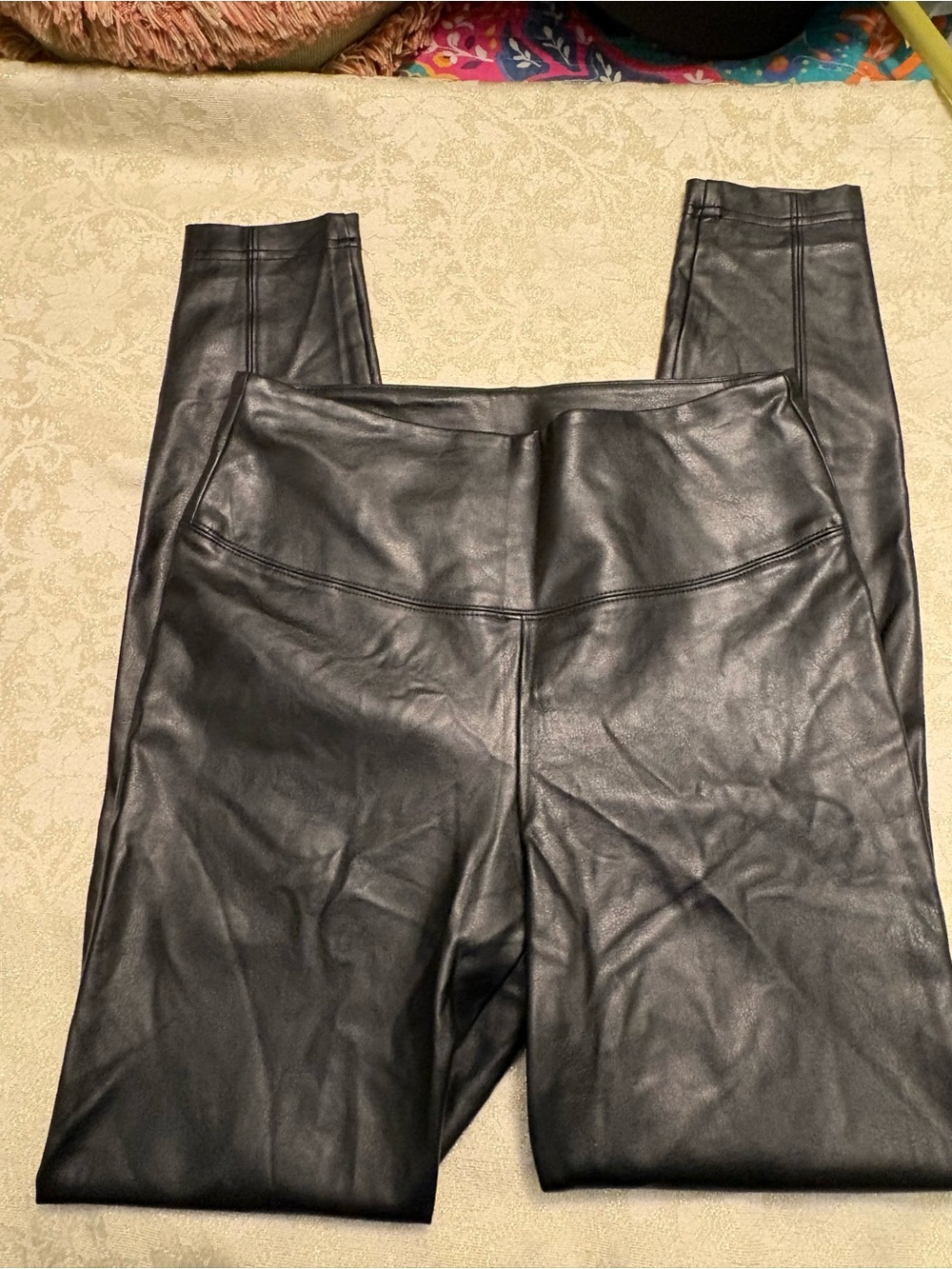 White House/Black Market Runway High-Rise Faux Leather Black Leggings